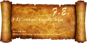 Fürster Euzébia névjegykártya